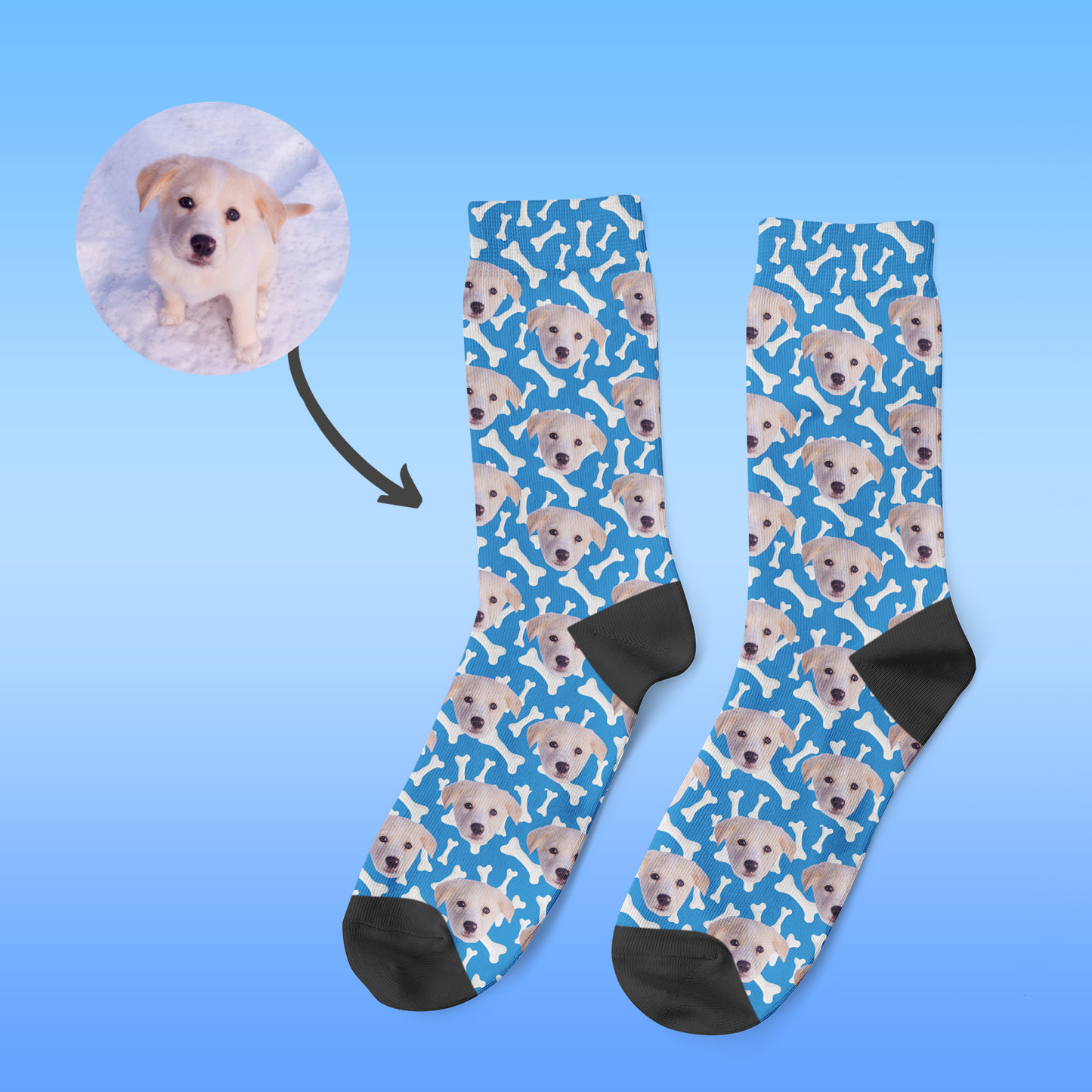 Dog bone customized socks