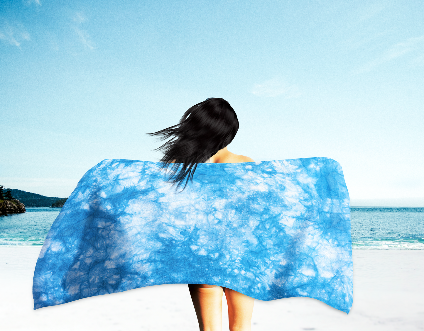 【4條套裝】藍色扎染款客製化毛巾